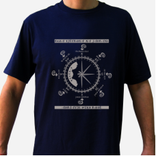 Adriatic Sea Windrose Adult T Shirt Navy